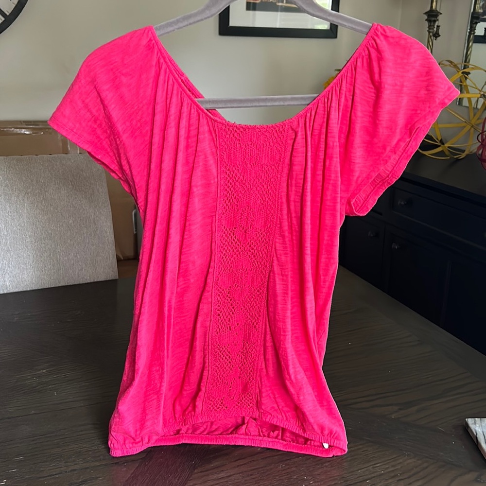 Women’s Pink Gap Short Sleeve Blouse (Extra Small)